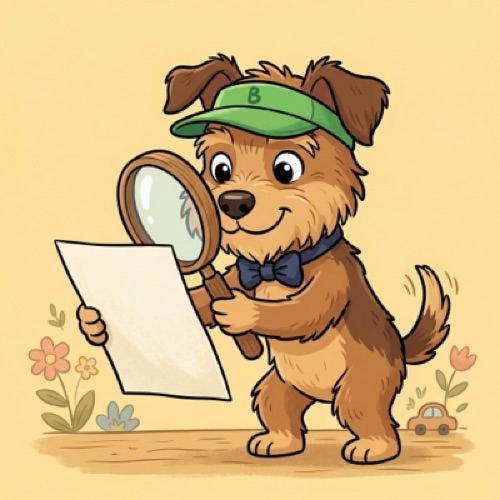 Biscuit with a magnifying glass